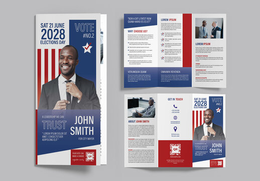 Election Campaign Political Trifold Brochure Layout