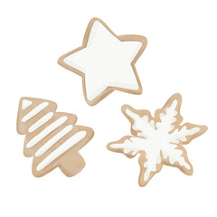 Obraz premium Winter cookie christmas Watercolor