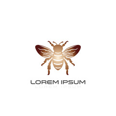 Bee  Gradient color logo  and white Background. Honey bee logo. Hand drawn engraving style illustrations. Bee logo vector minimalist graphic vector. 