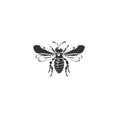Bee Logo Vector Gradient and white Background. Honey bee logo. Hand drawn engraving style illustrations. Bee logo vector minimalist graphic vector. 