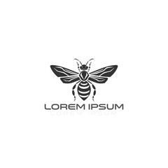 Bee Logo Vector Gradient and white Background. Honey bee logo. Hand drawn engraving style illustrations. Bee logo vector minimalist graphic vector. vintage honey bee logo template illustration vector 