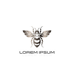 Business Honey bee logo. Creative Hand drawn engraving style illustrations. Bee logo vector minimalist graphic vector. colorfull logo