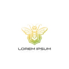 Business Honey bee logo. Creative Hand drawn engraving style illustrations. Bee logo vector minimalist graphic vector. colorfull logo