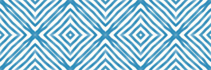 Striped hand drawn seamless pattern. Blue