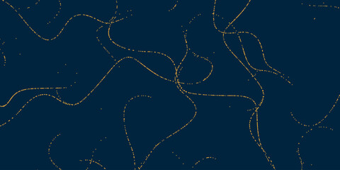 Black and White Moving Particles in Curving Lines - Modern Style Striped Pattern, Digitally Generated Dark Futuristic Abstract Geometric Background Design in Editable Vector Format