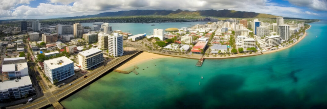 Honolulu panoramic view Hawaii - Generative AI