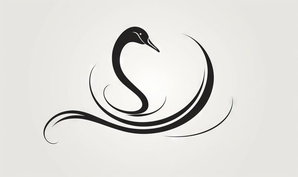  a black and white snake with a long tail on a white background.  generative ai