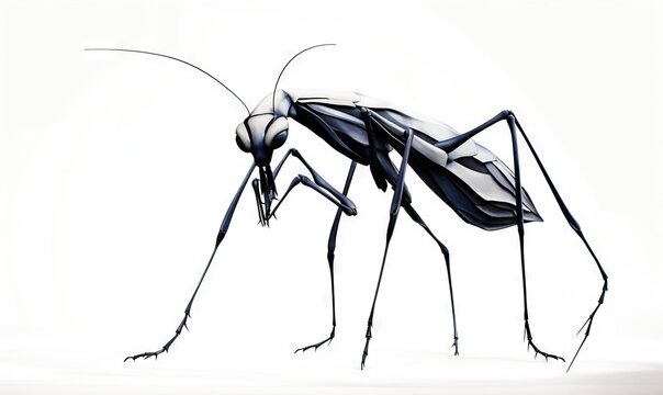  a close up of a large insect on a white background.  generative ai
