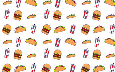 fast food seamless pattern vector art