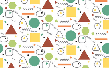 Geometric Memphis Retro seamless pattern vector art
