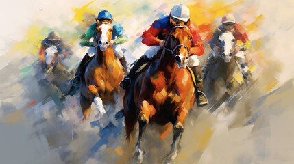 Leidenschaftliche Pferde: Abstrakte Darstellung eines aufregenden Rennens