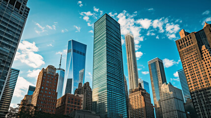 Fototapeta na wymiar Die majestätische Skyline von Lower Manhattan