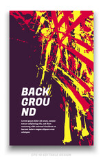 Abstract grunge background cover design with brush strokes concept. Design element for posters, magazines, book covers, brochure template, flyer, presentation.	