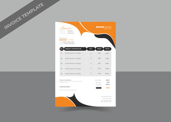 Modern Invoice Design Vector Template in A4 Size