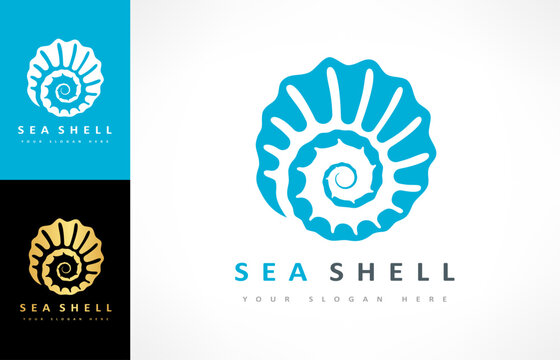 Seashell logo vector. Nature design.
