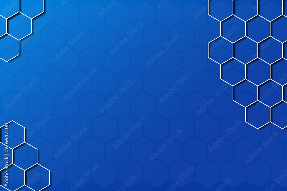 Poster ligh blue abstract medical background with surface of hexagon. technology banner and business templa