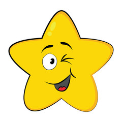 yellow star face good smile  cool emoticon