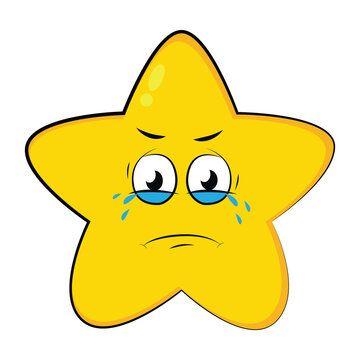 yellow star face sad cry emotion
