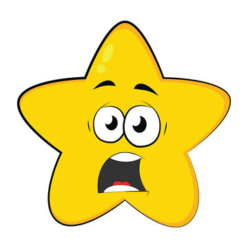 yellow star face surprised emotion