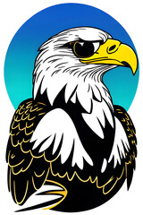 Obraz premium graphic for a t shirt featuring a cute eagle wearing sunglasses