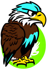 Obraz premium graphic for a t shirt featuring a cute eagle wearing sunglasses