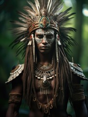 Handsome black tribal man, tribal leader, africa, generative ai