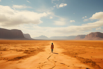 Desert Solitude: Photorealistic Depiction of Loneliness and Isolation