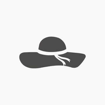 Lady or woman hat icon vector. Lady or woman elegant beach, sea hat. Fashion symbol sign