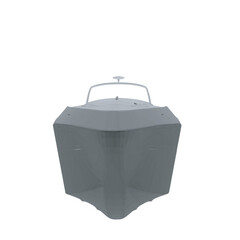 Polygonal gray Speedboat isolated vector illustration. Luxury and expensive boat. 3D.