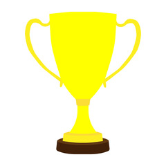 Golden cup. Vector illustration made on a white background and in a flat style