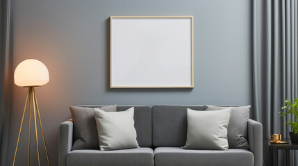 Mock up frame in home Interior Background , Mockups Design 3D, HD