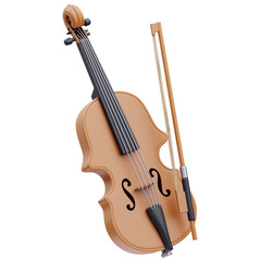Fototapeta premium Violin Music Tools 3D illustration