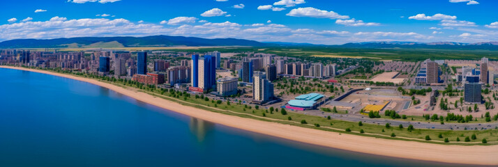 Dalian panoramic view China - Generative AI - obrazy, fototapety, plakaty