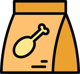 Take away fresh food icon. Outline Take away fresh food vector icon for web design isolated on white background color flat