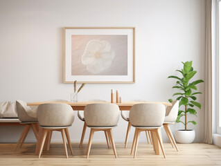 Mockup frame in cozy Modern Dining Room , Mockups Design 3D, HD