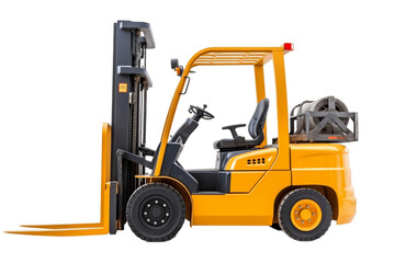 Forklift Truck Isolated on a Transparent Background. AI