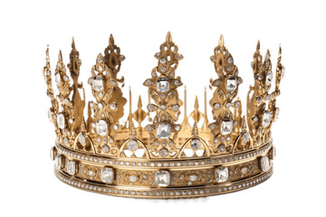 Regal Brilliance Crown Isolated on a Transparent Background. AI