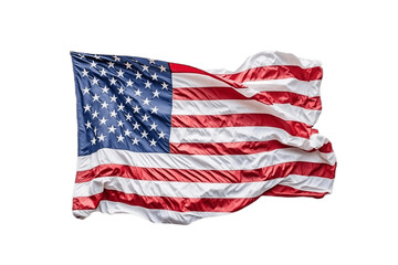 Flag of the United States of America Isolated on a Transparent Background. AI