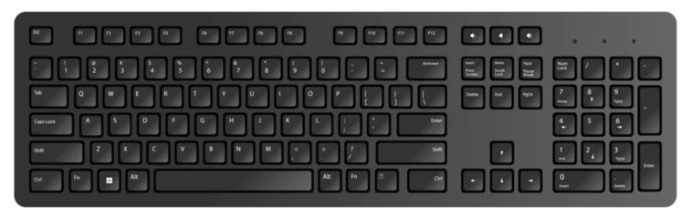 Fotobehang vector black realistic pc keyboard, © Salman Khan