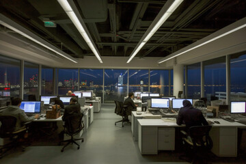 People at work in a modern office - Generative AI