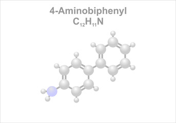 Simplified scheme of the 4-Aminobiphenyl molecule. Causes bladder cancer