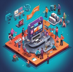 isometric view of a city Marketing Illustration: Unlock Your Brand's Potential with Adobe Stock