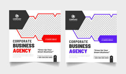 Corporate social media post template and corporate business digital marketing agency