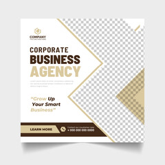 corporate social media post and business agency banner layout template