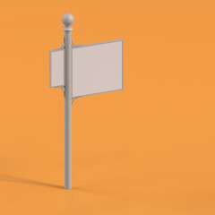 Retro Sign Isolated on Orange Background. 3d Rendering