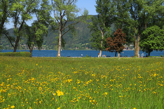 View at the famous Tegernsee in Bad Wiessee, Bavaria - Germany
