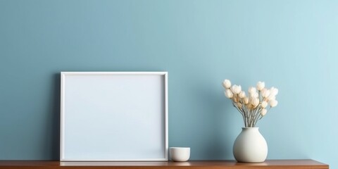 Blank frame mockup copy space background, AI Generated