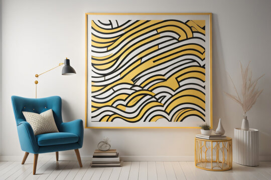 A white wall with a single, carefully placed piece of artwork, creating a focal point amidst the simplicity Ai Generated