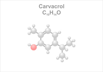 Simplified scheme of the carvacrol molecule.