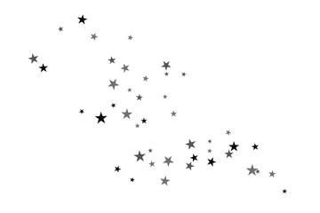 Star confetti. Silver casual confetti background. Bright design pattern.